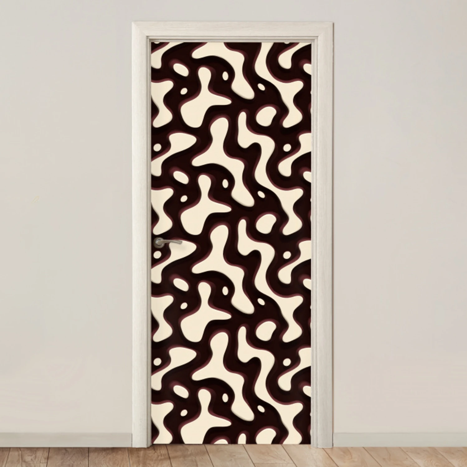 Organisch - Krachtig - Bruin deurposter klein 289 -3d_beige