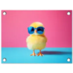 Kuiken - Zonnebril - Blauw tuinposter los doek klein -3d