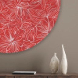 Bloemen - Patroon - Rood Akoestische PET Vilt - Rond klein 838 -sfeer5_closeup
