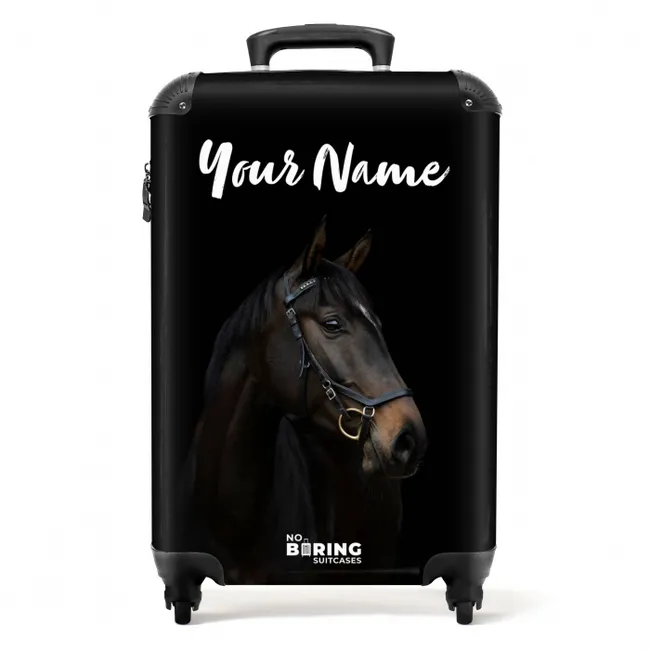 Elegant zwart paard NBS - Handbagage koffer - Kinderen Unisex middel -productfoto_recht