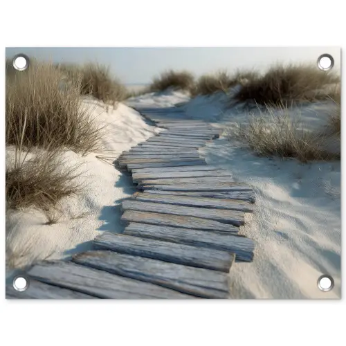 Pad - Planken - Duinen - Gras tuinposter los doek klein -3d