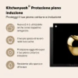 Appel - Goud - Chrome - Zwart Inductie beschermer vinyl 3mm middel -zzzzzzusp-haakje_IT