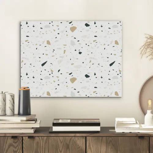 Terrazzo - Patroon - Wit - Neutraal PET vilt klein 837 -sfeer1