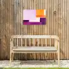 Vlakken - Abstract - Rechthoekig - Oranje Tuinposter op houten frame 2 cm dik klein -sfeer4