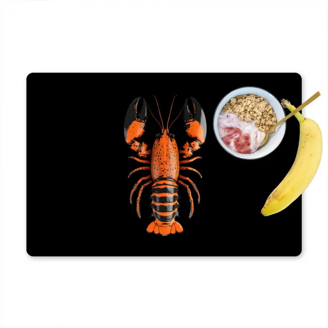 Kreeft - Oranje - Zwart - Modern Placemat vinyl groot -zzzproduct_Kitchenyeah-website