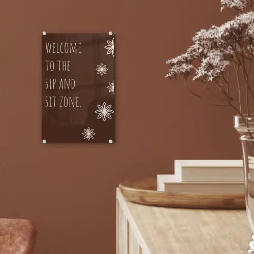 Bruin - Quote - Bloemen - Zomer plexiglas 5mm klein -sfeer5