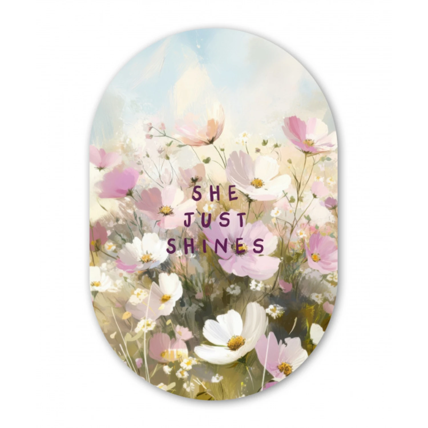 Quote - Bloemen - Schilderachtig Wandcirkel Ovaal Forex klein -3d