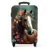 Koffer - Dieren - Paard - Natuur - Vlinder - Bloemen NBS - Handbagage koffer - Unisex middel -productfoto_recht