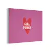 Girl power - Hart - Roze - Rood PET vilt klein -3d