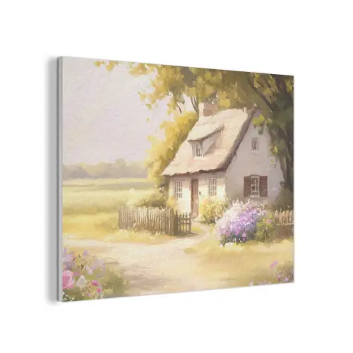 Huisje - Hout - Bloemen PET vilt klein -3d