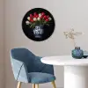 Rode - Bloemen - Tulpen - Vaas Fotolijst rond zonder passe partout klein -sfeer2