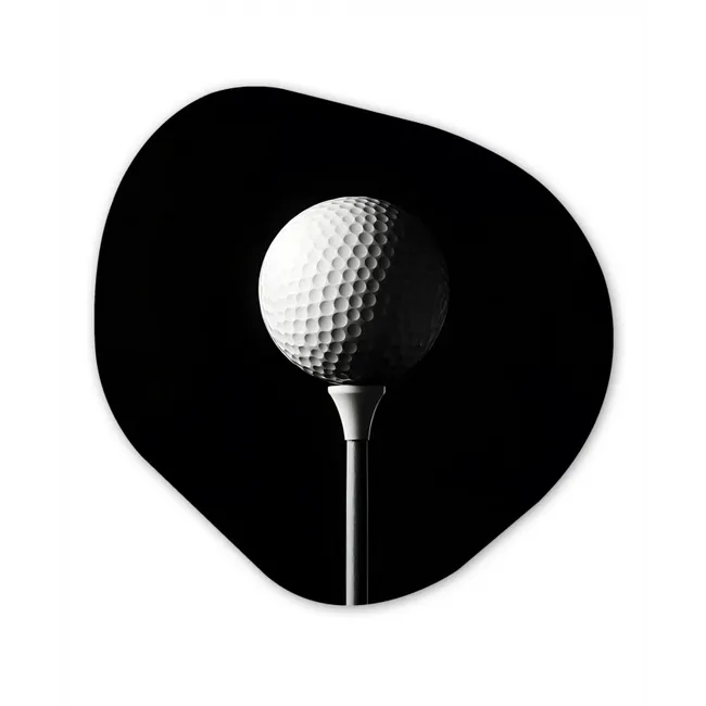 Golfbal - Minimalistisch - Wit Wandcirkel Organisch Forex 3mm klein -3d