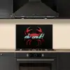 Krab - Rood - Neon - Quote keuken achterwand spatscherm klein -sfeer1