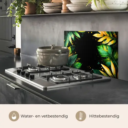 Bladeren - Groen - Geel - Verf - Jungle keuken achterwand spatscherm klein -usp_NL