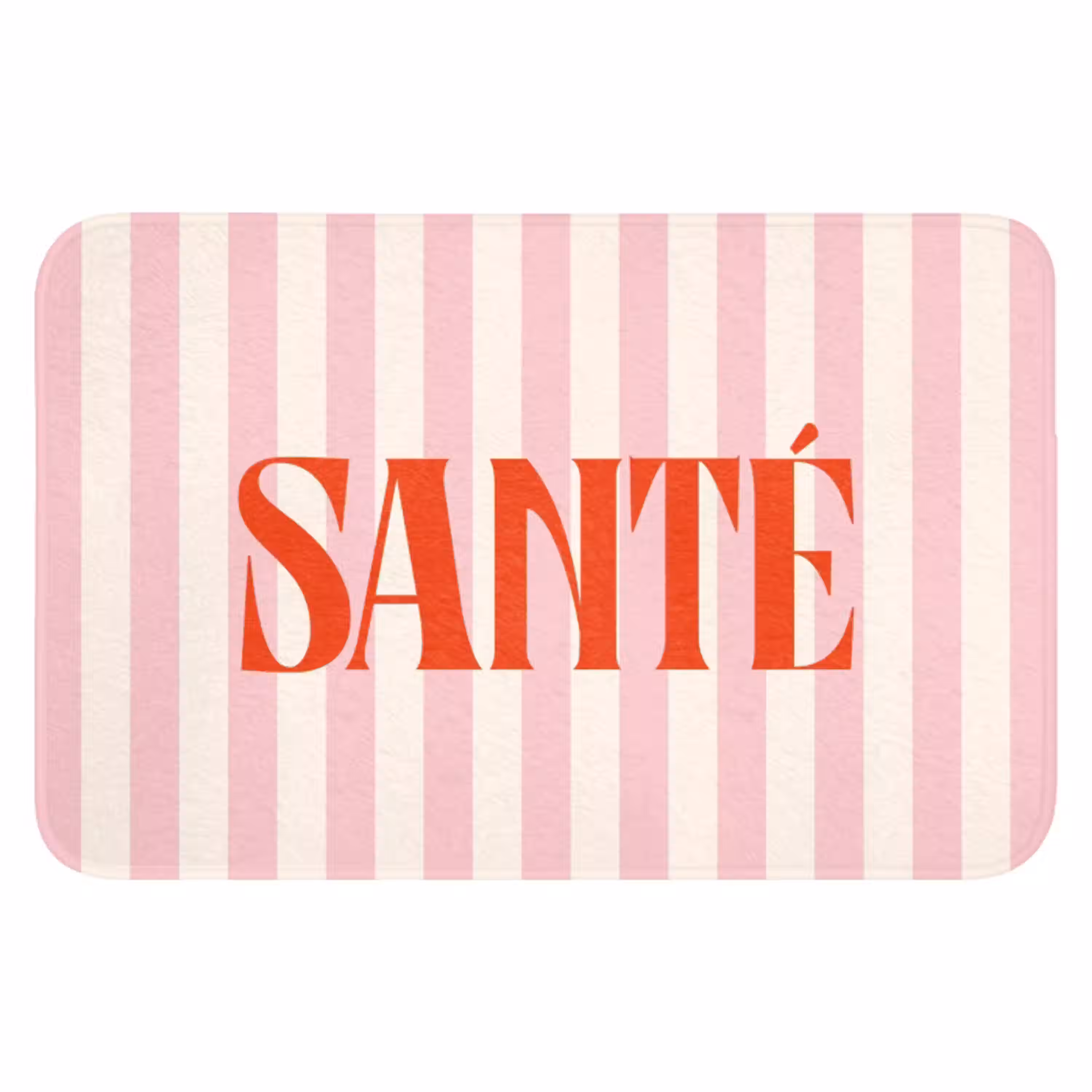 Zachtroze - Rood - Strepen - Santé WCmat klein -3d