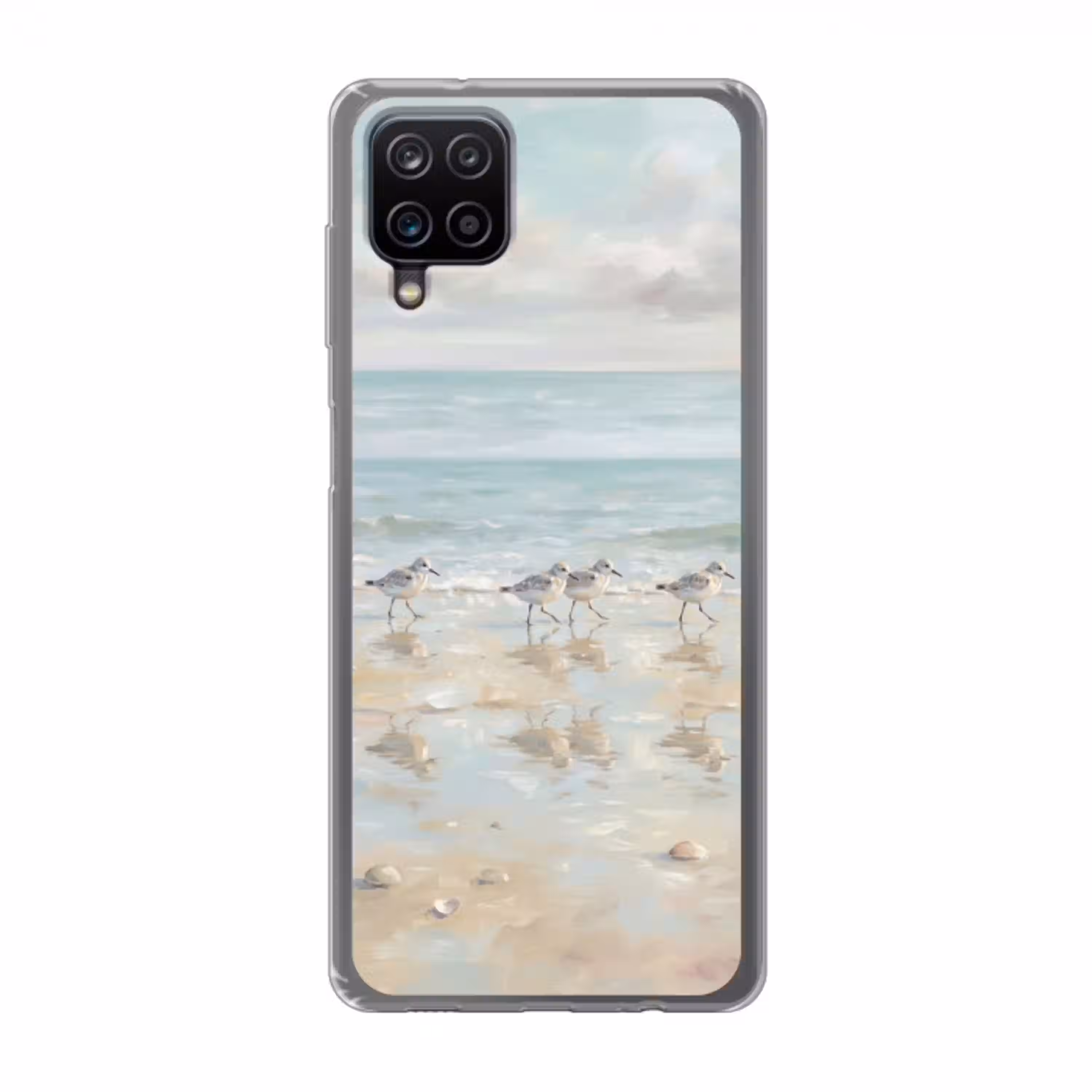 Vogels - Strand - Zee Telefoonhoesje Samsung Galaxy A12 klein -3d