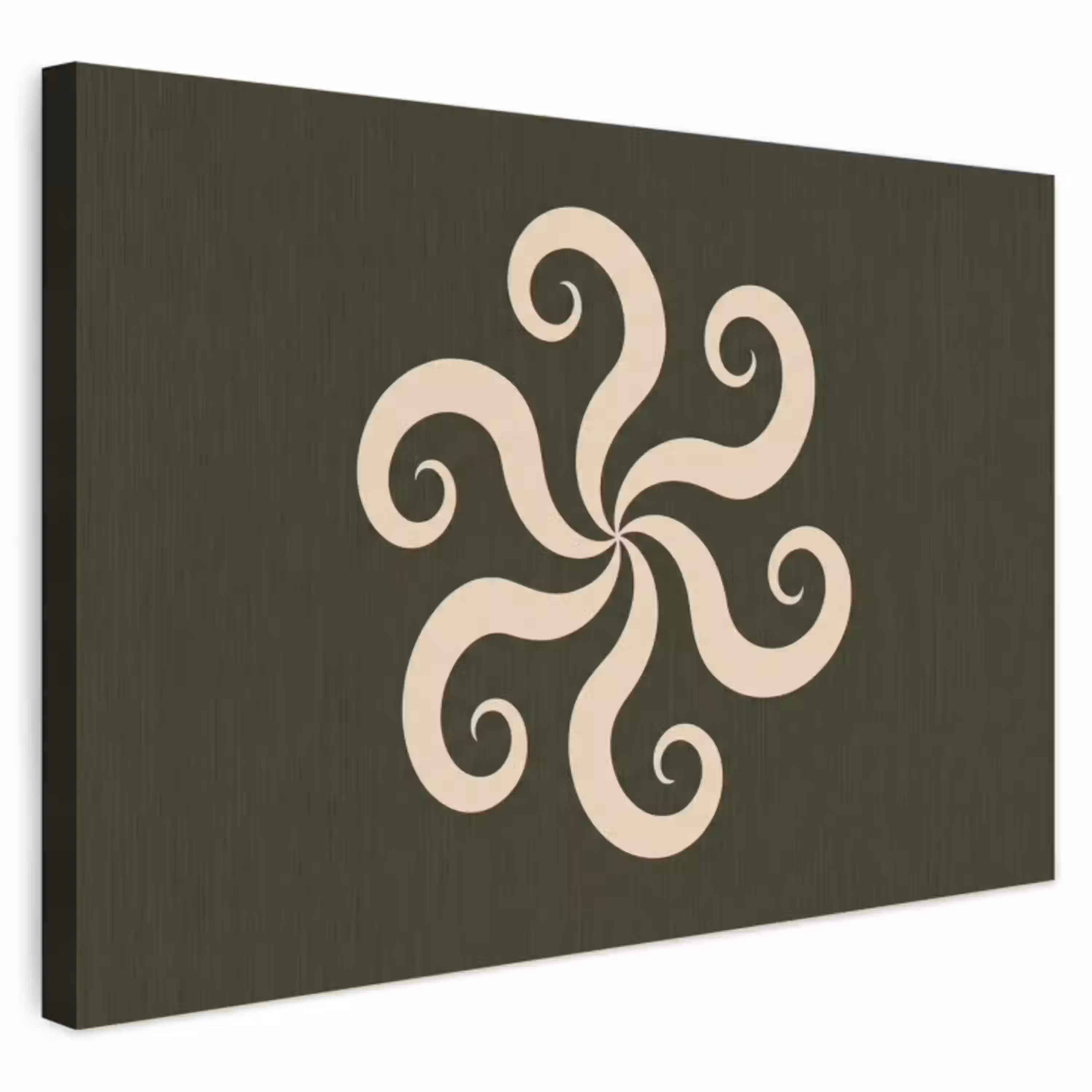 Patroon - Spiraal - Abstract - Modern - Groen Tuinposter op houten frame 2 cm dik klein -3d