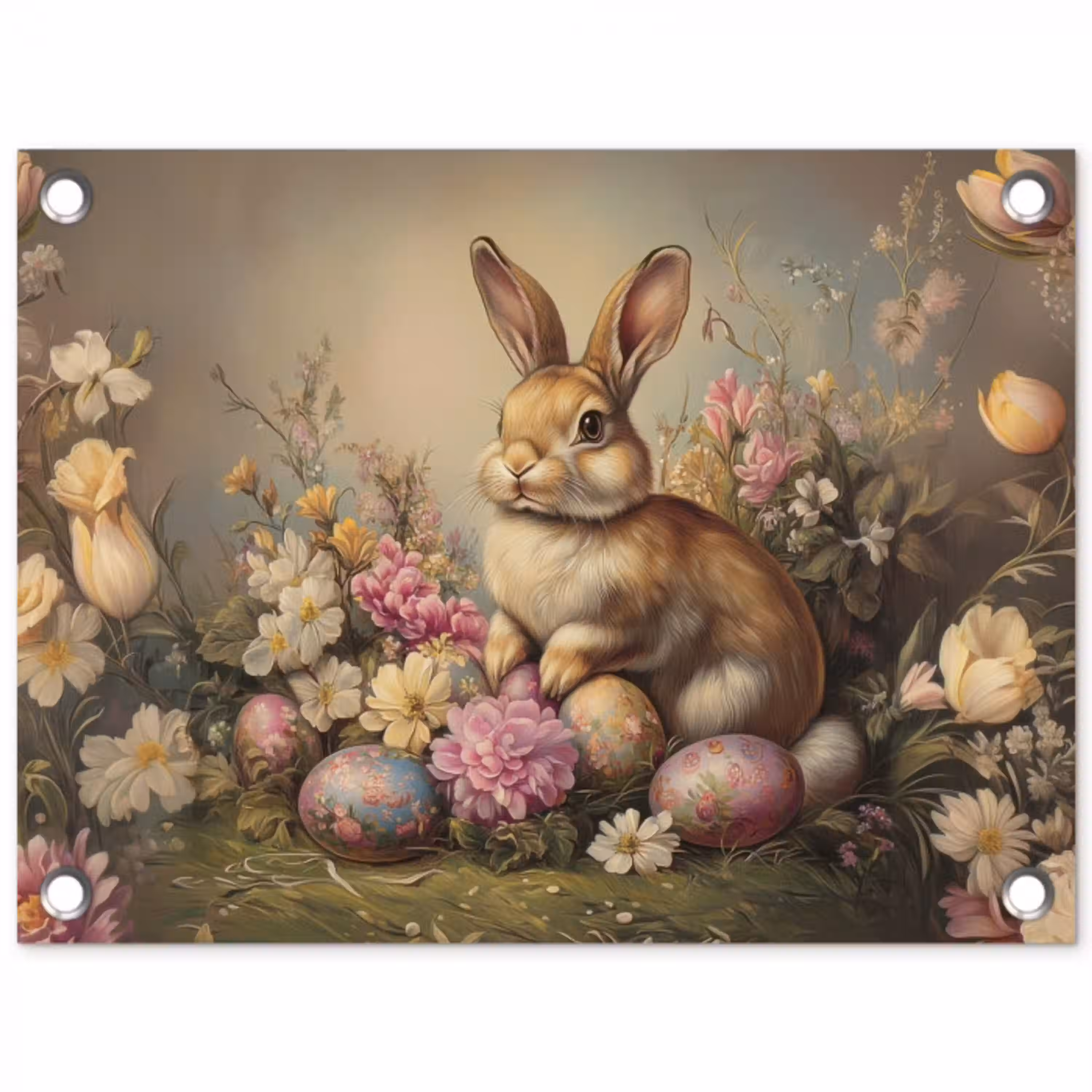 Haas - Stilleven - Bloemen tuinposter los doek klein -3d