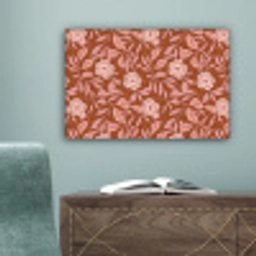 Patroon - Bladeren - Terracotta canvas 2cm klein 34 -sfeer4