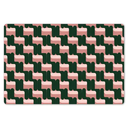 Vlechtpatroon - Groen - Roze - Geometrisch Placemat vinyl groot 368 -zzsfeer1_Kitchenyeah-website