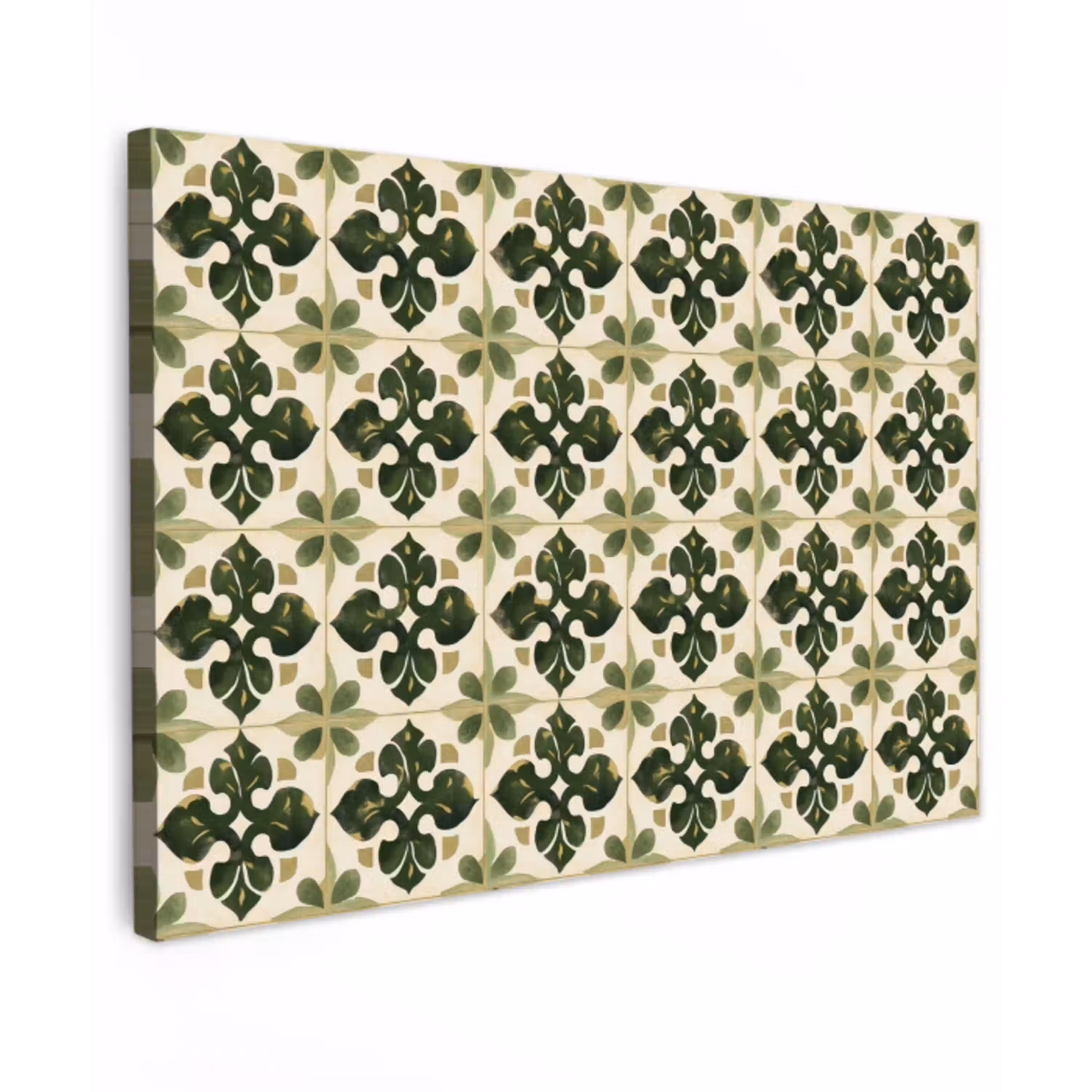 Patroon - Tegel - Groen canvas 2cm klein 34 -z3d