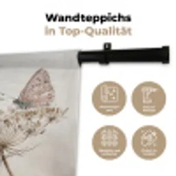 Vlinder - Bloem -Natuur - Beige Wandkleed katoen klein -tsfeer2_DE