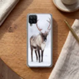 Rendier - Gewei - Toendra - Sneeuw - Wild Telefoonhoesje Samsung Galaxy A12 klein -sfeer1