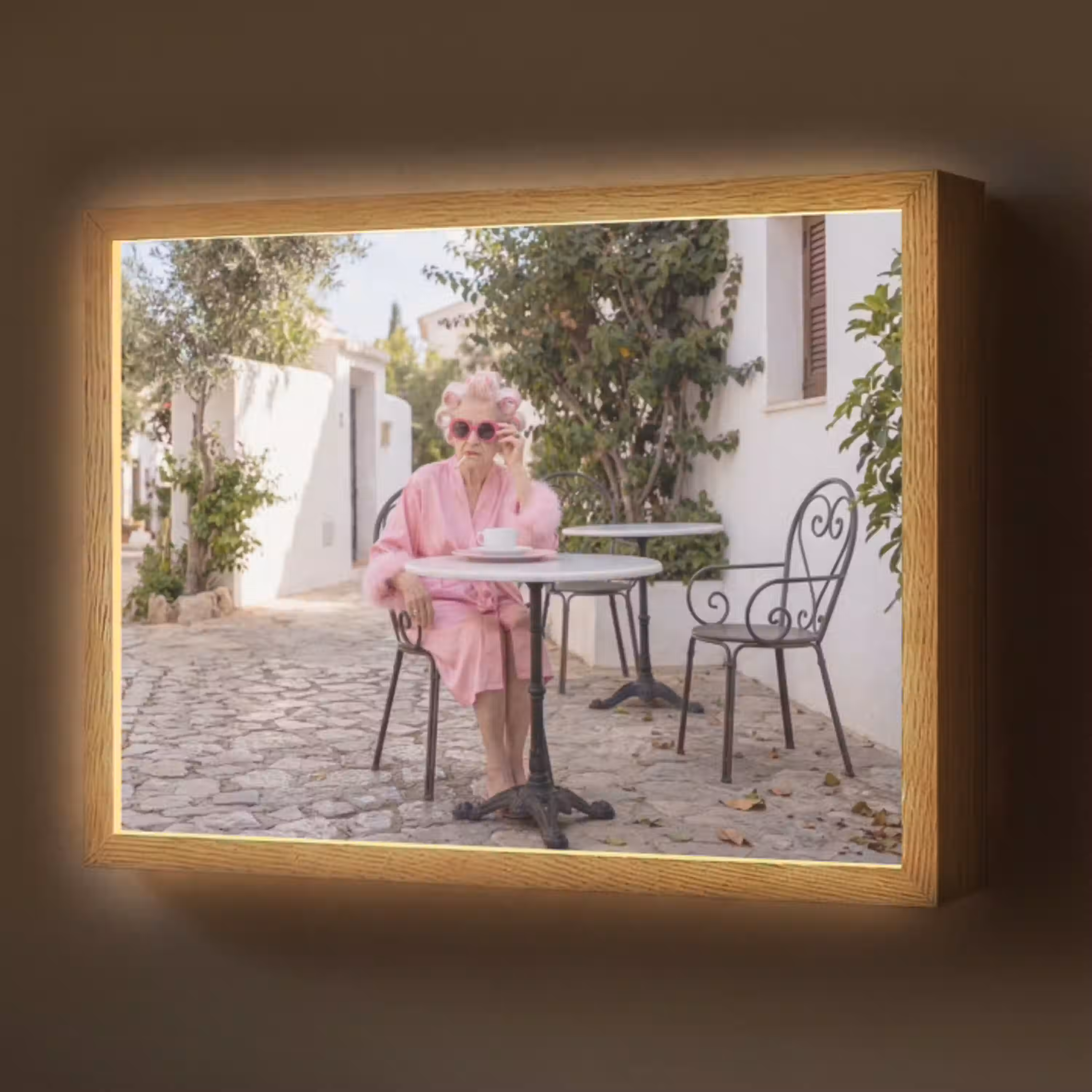 Ochtendjas - Krulspelden - Roze Light Box met batterij (Wandlamp) middel -z3d_website