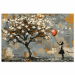 Boom - Graffiti - Banksy Style - Balloon Girl poster papier klein -3d
