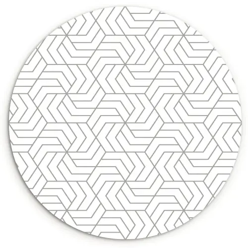 Geometrie - Lijn - Zwart - Wit - Patroon Wandcirkel kunststof plaat 5mm dik klein 188 -3d