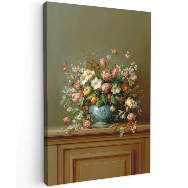 Vaas - Pastel - Kleuren - Bloemen canvas 2cm klein -z3d