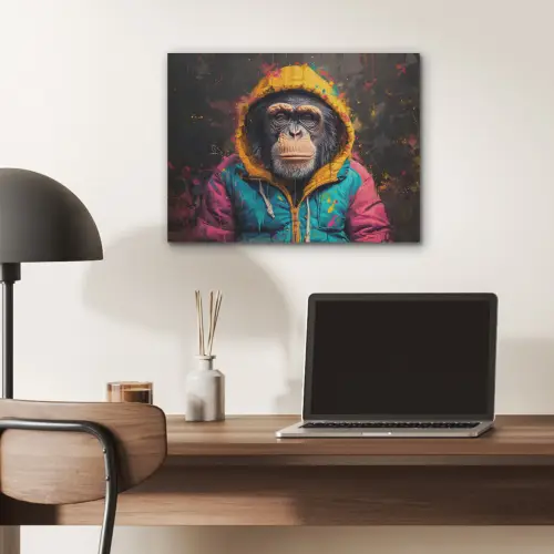 Graffiti - Chimpansee - Jas - Aap - Verf PET vilt klein -sfeer5
