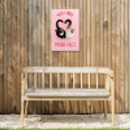 Kat - Hart - Tekst - Valentijn Tuinposter op houten frame 2 cm dik klein -sfeer4