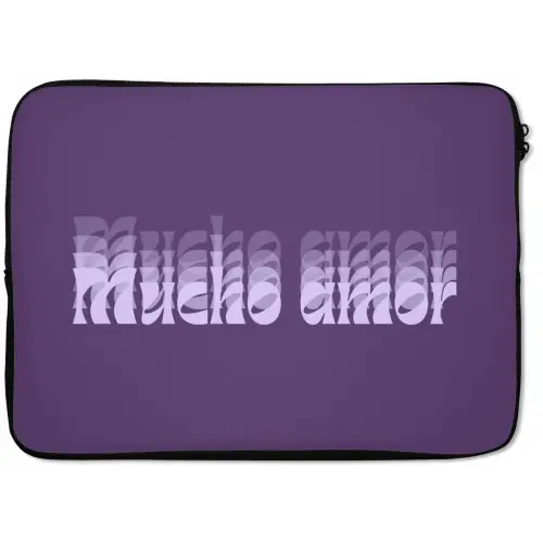 Mucho amor - Paars - Grafisch laptophoes neopreen klein -zkaufland3dotto