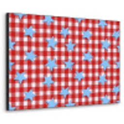 Ruit - Sterren - Rood Textielframe zwart klein 947 -3d