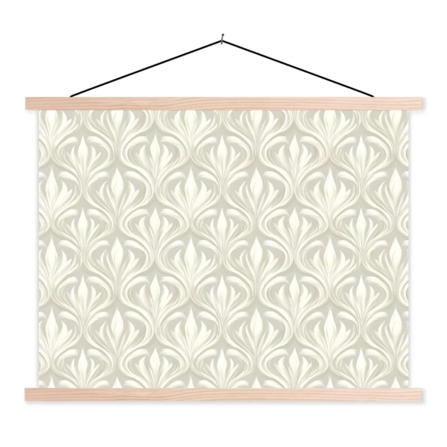 Barok - Patroon - Beige textielposter latten blank klein 122 -3d