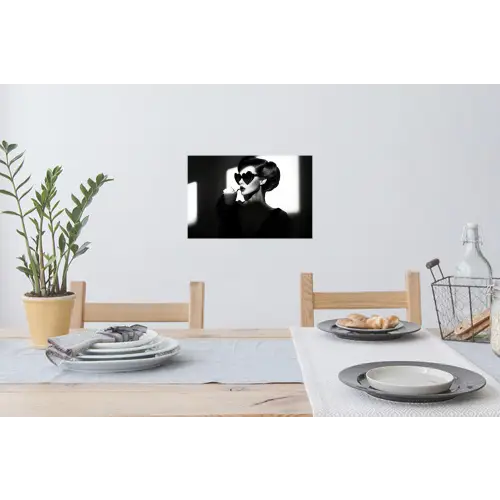 Vrouw - Zwart - Hart Muursticker klein -eettafel