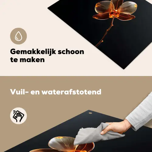 Orchidee - Doorzichtig - Bloem Inductie beschemer met haakjes klein -ky-schoon-nl