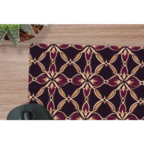 Symmetrisch - Tegel - Burgundy muismat rubber klein 262 -closeup