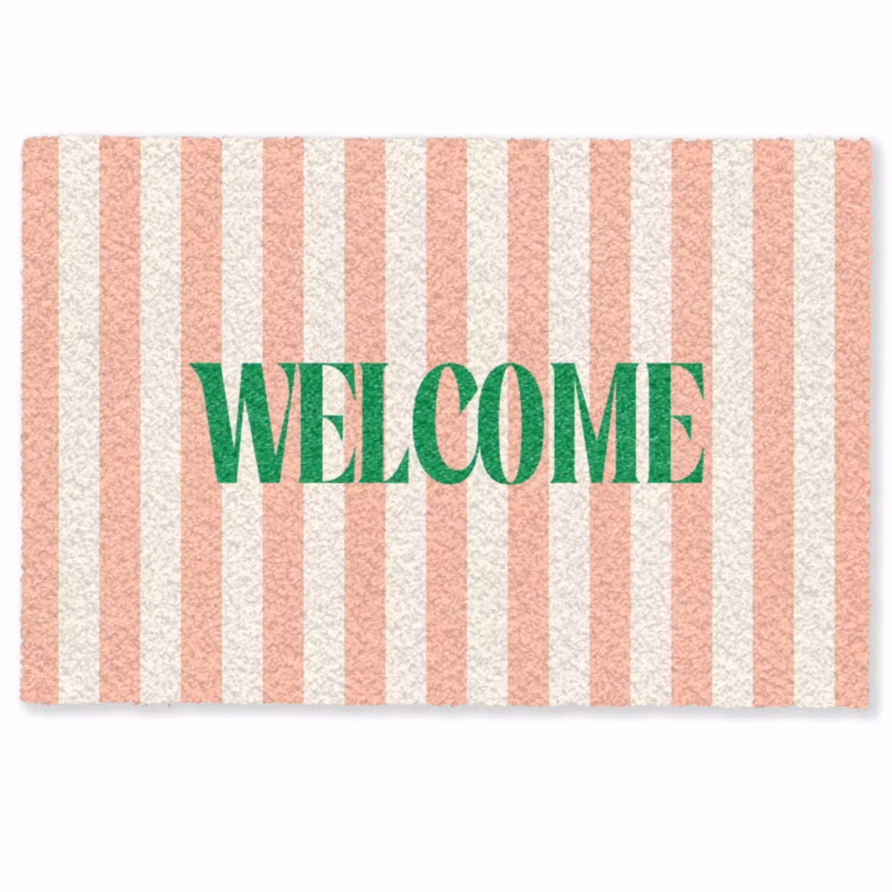 Zachtroze - Groen - Strepen - Welcome Deurmat klein -zkaufland3d