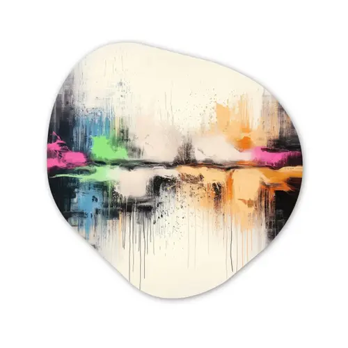 Abstract - Kleurexplosie - Landschap Wandcirkel Organisch Forex 3mm klein -3d