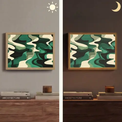 Abstract - Camouflage - Groen Light Box met batterij (Wandlamp) middel -sfeer3