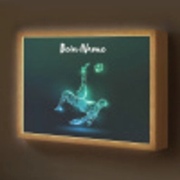 Voetbal - Voetballer - Jongen - Zwart Light Box met batterij (Wandlamp kind) middel -z3d_website