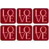 Love - Rood - Hatjes onderzetter kurk middel -zkaufland3dotto