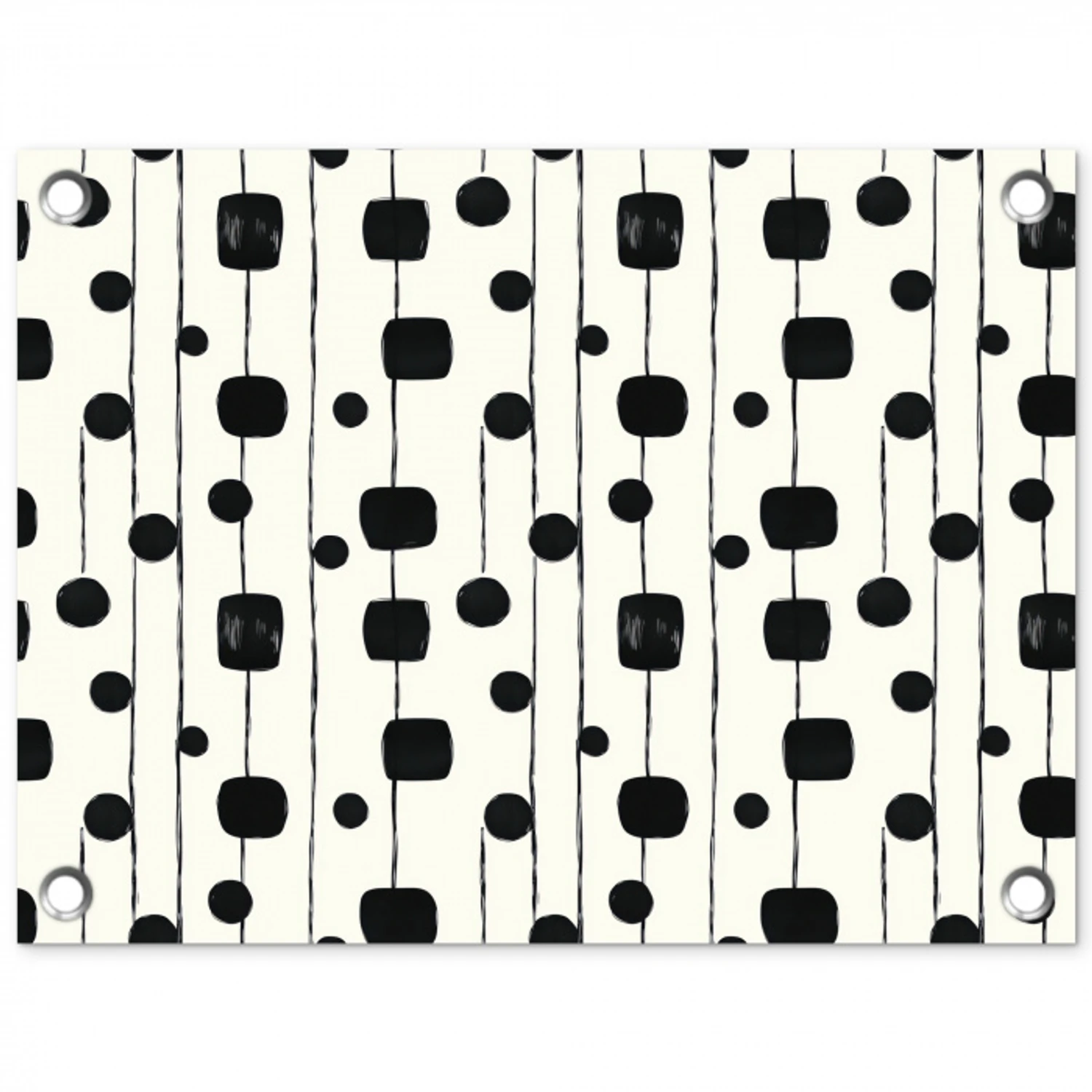 Grafisch - Modern - Zwart tuinposter los doek klein 239 -3d
