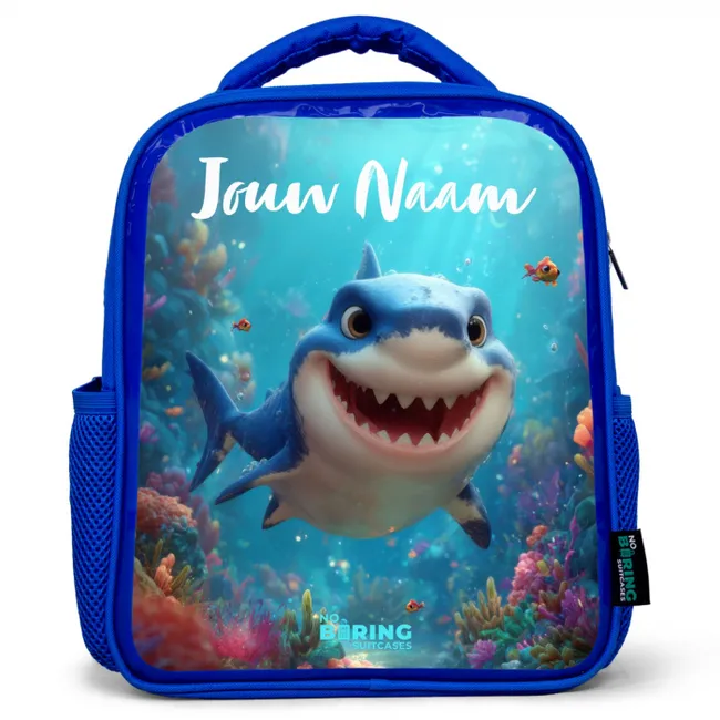 Rif - Koraal - Haai - Dier Kinderrugzak - Blauw middel -3d