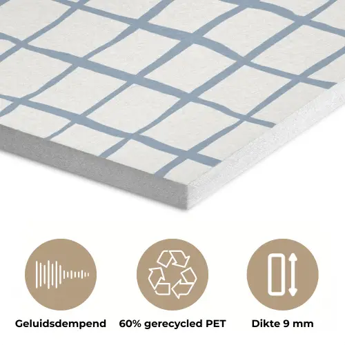Patroon - Raster - Blauw - Grijs PET vilt klein 837 -closeup_NL