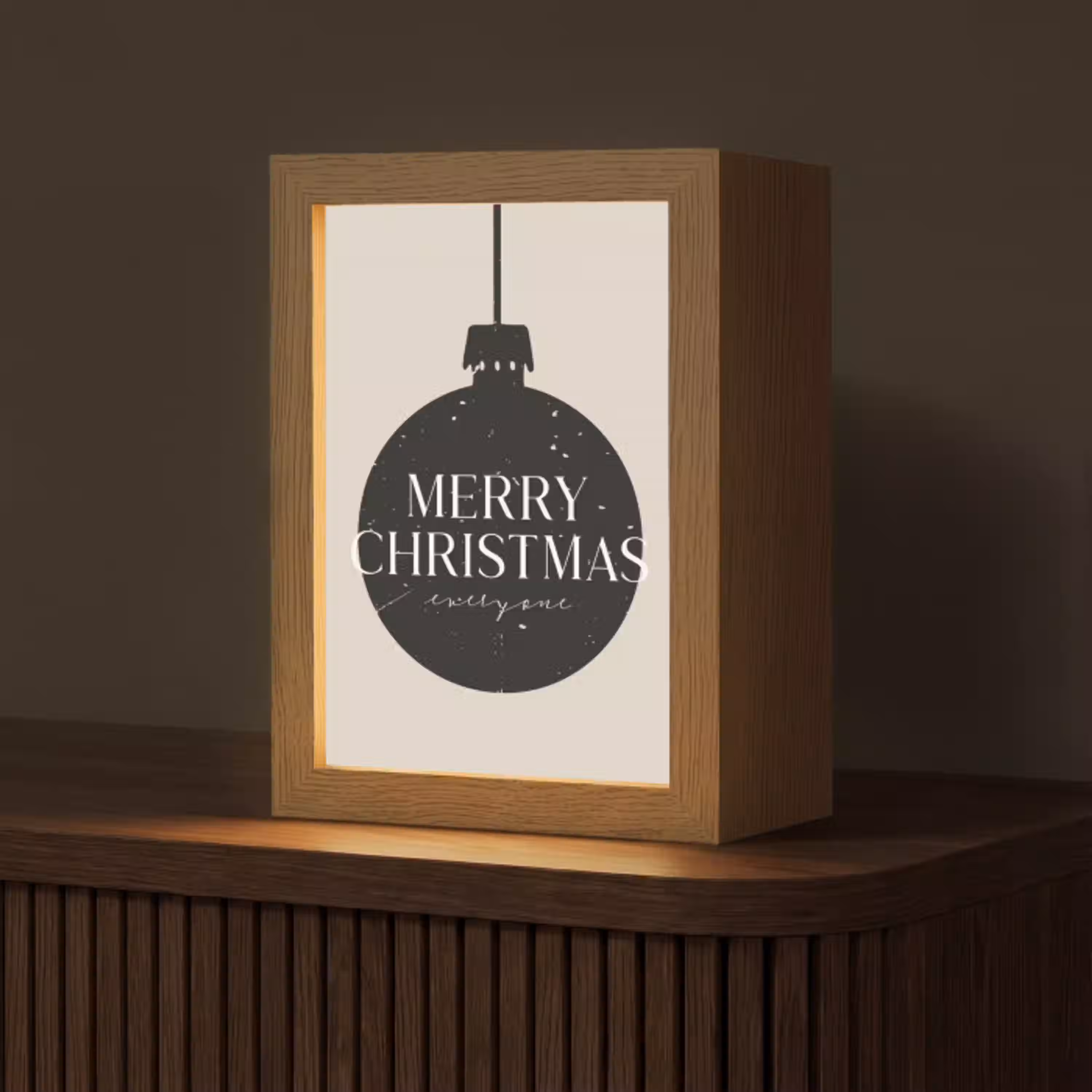 Kerstballen - Japandi - Christmas - Zwarte kerstballen Light Box met kabel (Tafellamp) klein -z3d_website