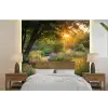 Pad - Bloemen - Park fotobehang vinyl groot -bed