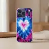 Hartvormig - Tie dye - Paars Telefoonhoesje iPhone 17 Pro klein -sfeer2
